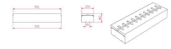 Решетка бетонная STD РБ 15.25.18 чертеж