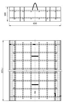 Крышка бетонная STD КБ 50.65.18 L100 Е600 чертеж